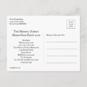 Mardi Gras Fleur de Lis Black and White Briefkaart (Achterkant)