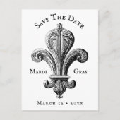 Mardi Gras Fleur de Lis Black and White Briefkaart (Voorkant)