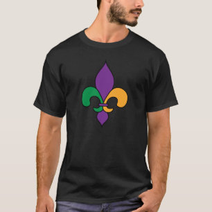 Mardi Gras Fleur de Lis Black T-shirt