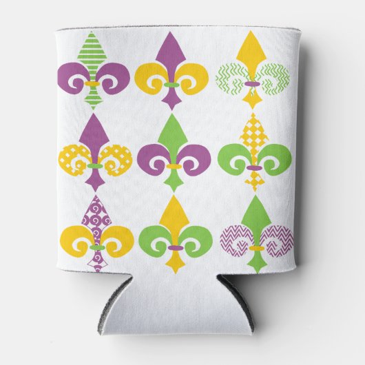 Mardi Gras Fleur de Lis Blikjeskoeler (Voorkant)