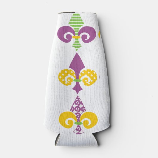 Mardi Gras Fleur de Lis Bottle Cooler (Voorkant)