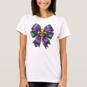 Mardi Gras Fleur-de-Lis Bow T-shirt (Voorkant)