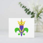 Mardi Gras Fleur de Lis Briefkaart (Staand voorkant)