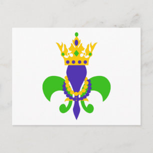 Mardi Gras Fleur de Lis Briefkaart
