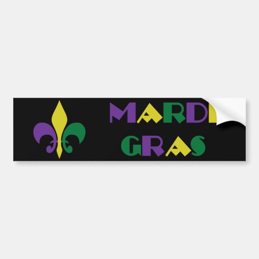 Mardi Gras ~ Fleur De Lis Bumpersticker (Voorkant)