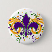 Mardi Gras Fleur-de-Lis Button (Voorkant)