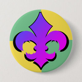 Mardi Gras | Fleur De Lis-Buttonnen Ronde Button 7,6 Cm