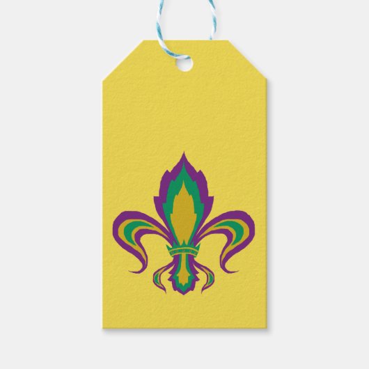 Mardi Gras Fleur De Lis Cadeaulabel (Voorkant)