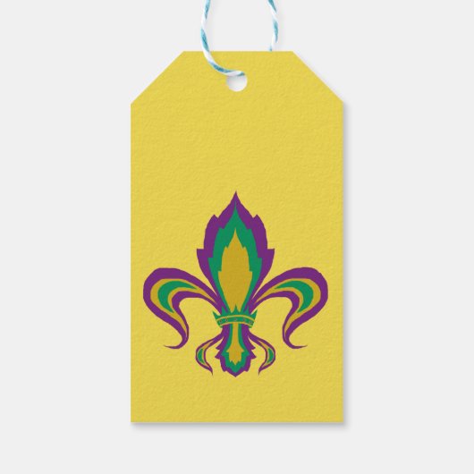 Mardi Gras Fleur De Lis Cadeaulabel (Achterkant)