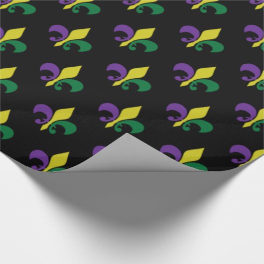 Mardi Gras ~ Fleur De Lis Cadeaupapier (Hoek)