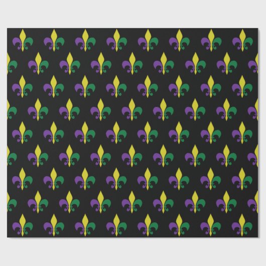 Mardi Gras ~ Fleur De Lis Cadeaupapier (Vlak)