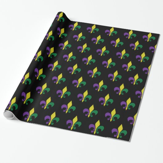 Mardi Gras ~ Fleur De Lis Cadeaupapier (Uitgerold)