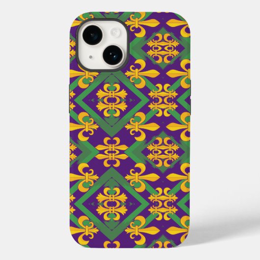 Mardi Gras Fleur de lis Case-Mate iPhone Case (Achterkant)