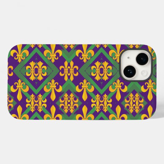Mardi Gras Fleur de lis Case-Mate iPhone Case (Achterkant (horizontaal))