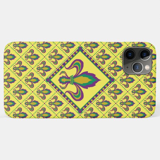 Mardi Gras Fleur De Lis Case-Mate iPhone Case (Achterkant (horizontaal))