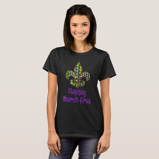 Mardi Gras Fleur De Lis Costume Shirt Carnaval Par (Voorkant volledig)