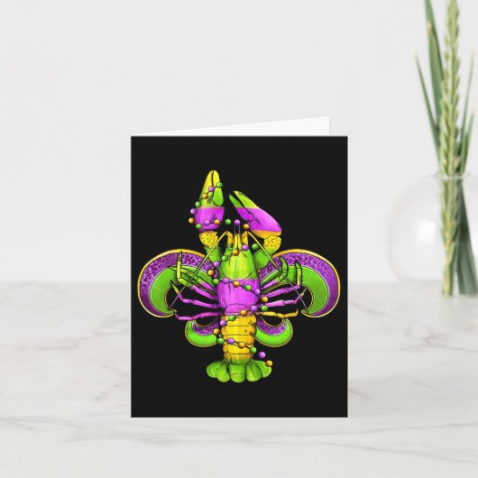 Mardi Gras Fleur De Lis Crawfish Leopard Costume Kaart (Voorkant)