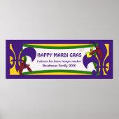 Mardi Gras Fleur de Lis Crawfish Party Banner Poster (Voorkant)