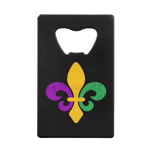 Mardi Gras Fleur De Lis Creditkaart Flessenopener (Voorkant)