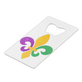 Mardi Gras Fleur De Lis Creditkaart Flessenopener (Achterkant Gekanteld)