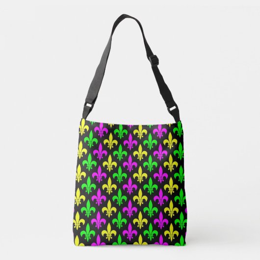 Mardi Gras Fleur De Lis Crossbody Tas (Achterkant)