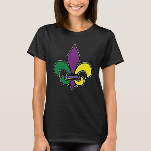 Mardi Gras Fleur De Lis Crown Carnival Costume T-shirt (Voorkant)