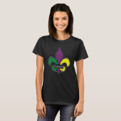 Mardi Gras Fleur De Lis Crown Carnival Costume T-shirt (Voorkant volledig)