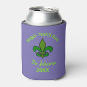 Mardi Gras Fleur de Lis Custom Koelbox Favor Blikjeskoeler (Blikje Voorkant)