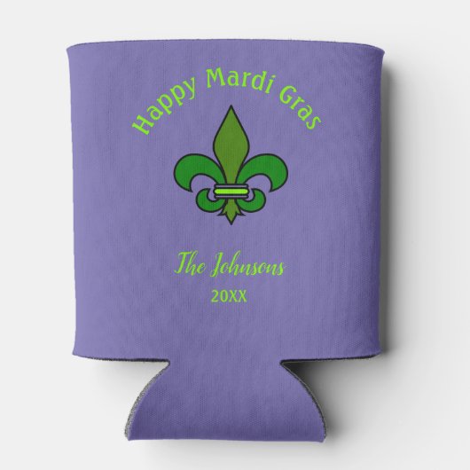 Mardi Gras Fleur de Lis Custom Koelbox Favor Blikjeskoeler (Achterkant)