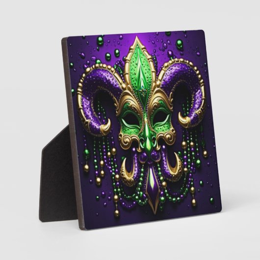 Mardi Gras Fleur De Lis Design 2024 Fotoplaat (Voorkant)