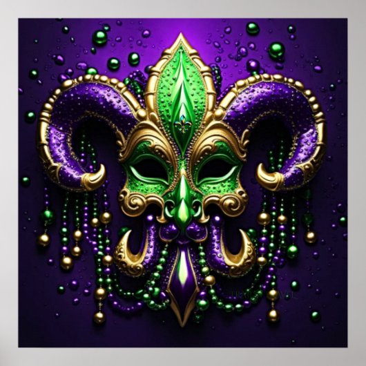 Mardi Gras Fleur De Lis Design 2024 Poster (Voorkant)