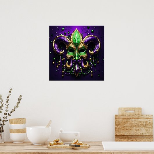 Mardi Gras Fleur De Lis Design 2024 Poster (Keuken)