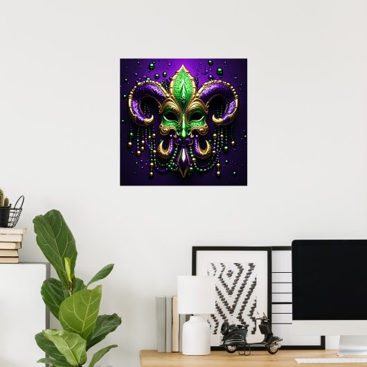 Mardi Gras Fleur De Lis Design 2024 Poster (Thuiskantoor)
