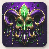 Mardi Gras Fleur De Lis Design Bier Onderzetter (Voorkant)