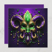 Mardi Gras Fleur De Lis Design Kaart (Voorkant / Achterkant)