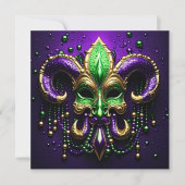 Mardi Gras Fleur De Lis Design Kaart (Voorkant)