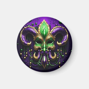 Mardi Gras Fleur De Lis Design Magneet