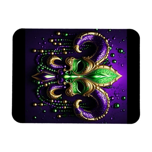 Mardi Gras Fleur De Lis Design Magneet (Horizontaal)