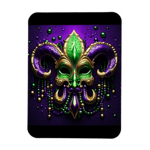 Mardi Gras Fleur De Lis Design Magneet
