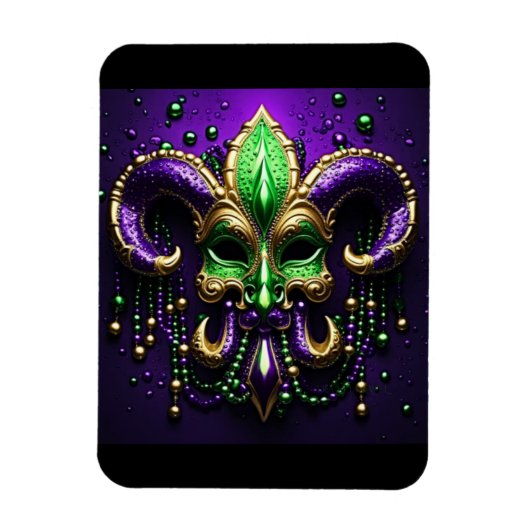 Mardi Gras Fleur De Lis Design Magneet (Verticaal)
