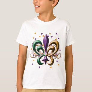Mardi Gras Fleur de Lis Design T-shirt