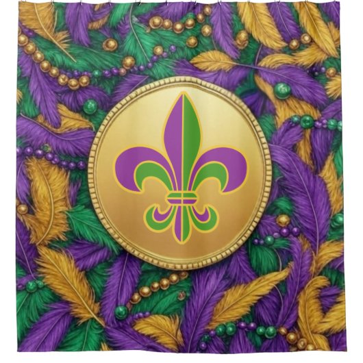 Mardi Gras Fleur de lis Douchegordijn (Voorkant)