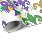 Mardi Gras fleur de lis en maskers Cadeaupapier (Rol Hoek)
