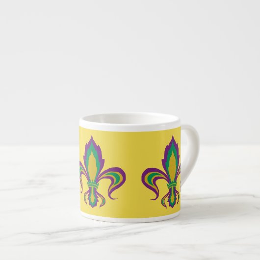 Mardi Gras Fleur De Lis Espresso Kop (Voorkant rechts)