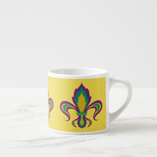 Mardi Gras Fleur De Lis Espresso Kop (Rechts)
