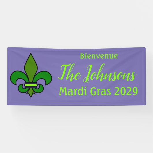 Mardi Gras Fleur de Lis Feest Banner Decoratie (Horizontaal)
