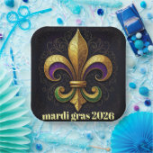 Mardi Gras Fleur de Lis-feest Papieren Bordje (Feest)