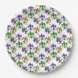 Mardi Gras fleur de lis-feest Papieren Bordje
