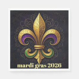 Mardi Gras Fleur de Lis-feest Servet