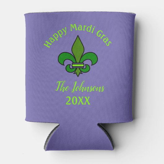 Mardi Gras Fleur de Lis-feestblikkoeler Blikjeskoeler (Voorkant)